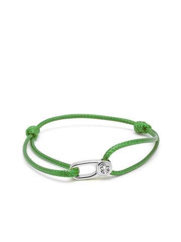 Nialaya Men's String Bracelet Green String Bracelet with Silver Hook Green String Bracelet with Silver Hook MST_088